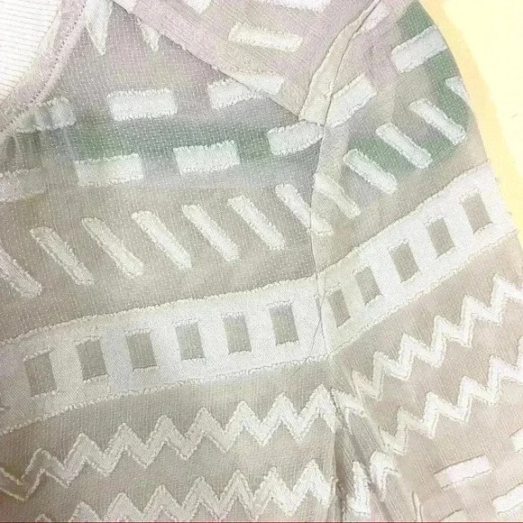 BCBGMaxAzria Creme Aztec Sheer Full Zip Cropped Bomber Jacket Size XXS - Picture 7 of 16